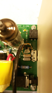 Detail of coax to board socket attachment.