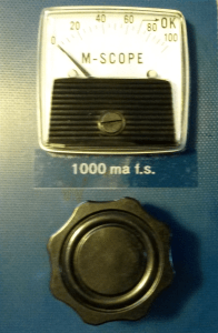 Meter in the Cubic Incher, reading 1 amp full scale.