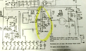 Extra 150uF cap attached to can.