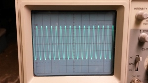 BK Precision 20MHz dual channel oscilloscope, doing its thing