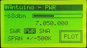 Home screen setup for power scan at 7050 kHz