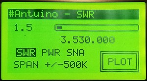 Home screen setup for sweeping 80 meter SWR